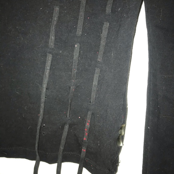 Artsy modern goth punk turtle neck long sleeve crop top - Picture 2 of 3